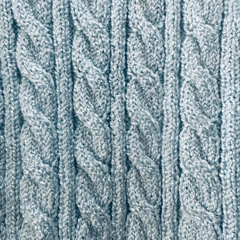 ✨Karen Scott Sz L Womens Cable-Knit Gramma chunky Sweater classic top Brightblue - Picture 5 of 6